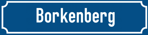 Straßenschild Borkenberg zum kostenlosen Download