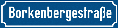 Straßenschild Borkenbergestraße