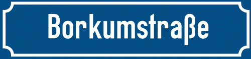 Straßenschild Borkumstraße