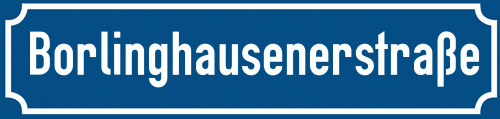 Straßenschild Borlinghausenerstraße zum kostenlosen Download