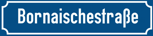 Straßenschild Bornaischestraße zum kostenlosen Download