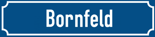 Straßenschild Bornfeld