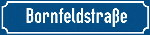 Straßenschild Bornfeldstraße