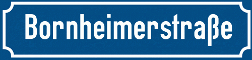 Straßenschild Bornheimerstraße zum kostenlosen Download