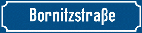 Straßenschild Bornitzstraße zum kostenlosen Download