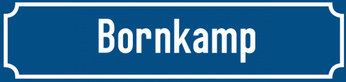 Straßenschild Bornkamp