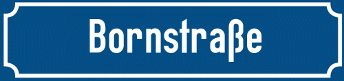 Straßenschild Bornstraße zum kostenlosen Download