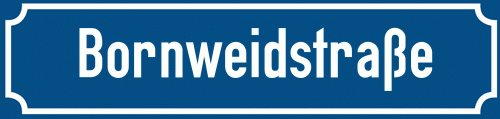 Straßenschild Bornweidstraße