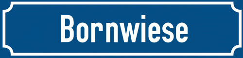 Straßenschild Bornwiese