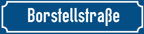 Straßenschild Borstellstraße zum kostenlosen Download