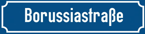 Straßenschild Borussiastraße zum kostenlosen Download