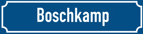 Straßenschild Boschkamp
