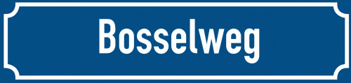 Straßenschild Bosselweg