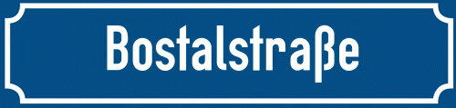 Straßenschild Bostalstraße