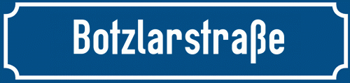 Straßenschild Botzlarstraße zum kostenlosen Download