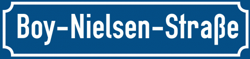 Straßenschild Boy-Nielsen-Straße