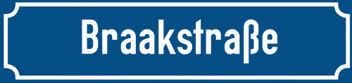 Straßenschild Braakstraße