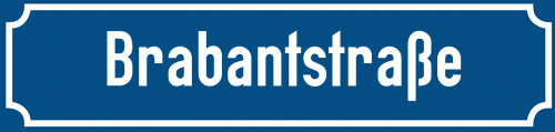 Straßenschild Brabantstraße zum kostenlosen Download