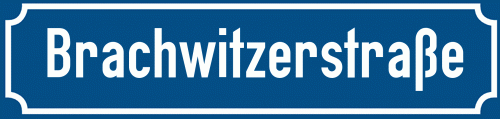 Straßenschild Brachwitzerstraße zum kostenlosen Download