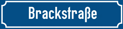 Straßenschild Brackstraße