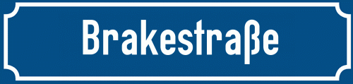 Straßenschild Brakestraße zum kostenlosen Download
