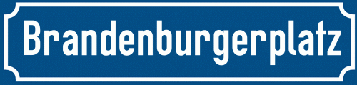 Straßenschild Brandenburgerplatz zum kostenlosen Download