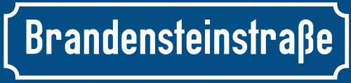 Straßenschild Brandensteinstraße