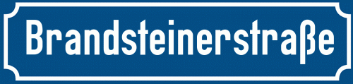 Straßenschild Brandsteinerstraße zum kostenlosen Download