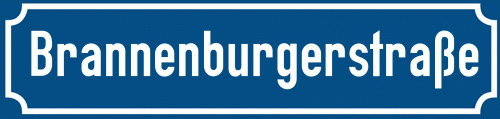 Straßenschild Brannenburgerstraße zum kostenlosen Download