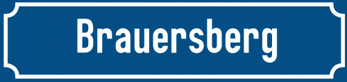 Straßenschild Brauersberg zum kostenlosen Download
