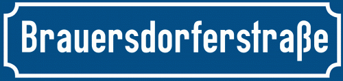 Straßenschild Brauersdorferstraße