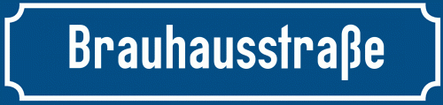 Straßenschild Brauhausstraße zum kostenlosen Download