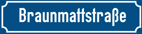 Straßenschild Braunmattstraße