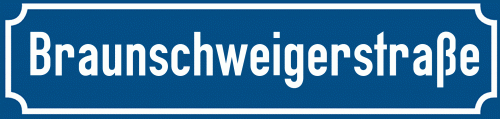 Straßenschild Braunschweigerstraße zum kostenlosen Download