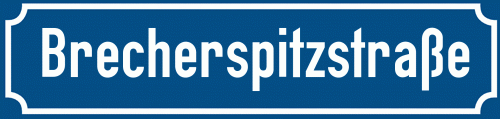 Straßenschild Brecherspitzstraße