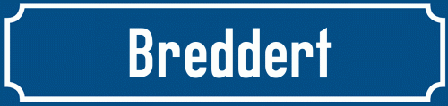 Straßenschild Breddert