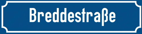 Straßenschild Breddestraße zum kostenlosen Download