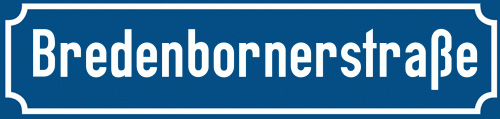 Straßenschild Bredenbornerstraße zum kostenlosen Download