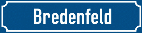 Straßenschild Bredenfeld