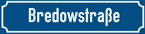 Straßenschild Bredowstraße zum kostenlosen Download
