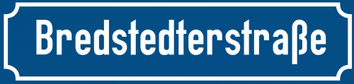 Straßenschild Bredstedterstraße zum kostenlosen Download