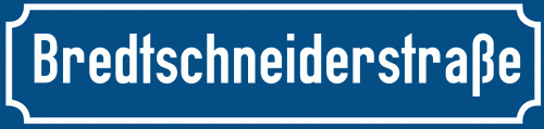 Straßenschild Bredtschneiderstraße