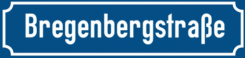 Straßenschild Bregenbergstraße