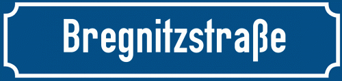 Straßenschild Bregnitzstraße zum kostenlosen Download