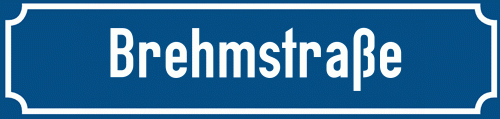 Straßenschild Brehmstraße zum kostenlosen Download