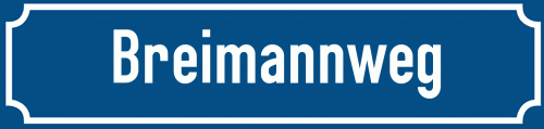 Straßenschild Breimannweg