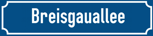 Straßenschild Breisgauallee