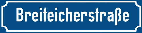Straßenschild Breiteicherstraße
