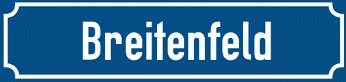 Straßenschild Breitenfeld