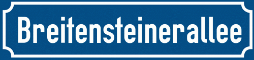 Straßenschild Breitensteinerallee